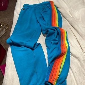 blue aviator nation 4 stripe sweatpants